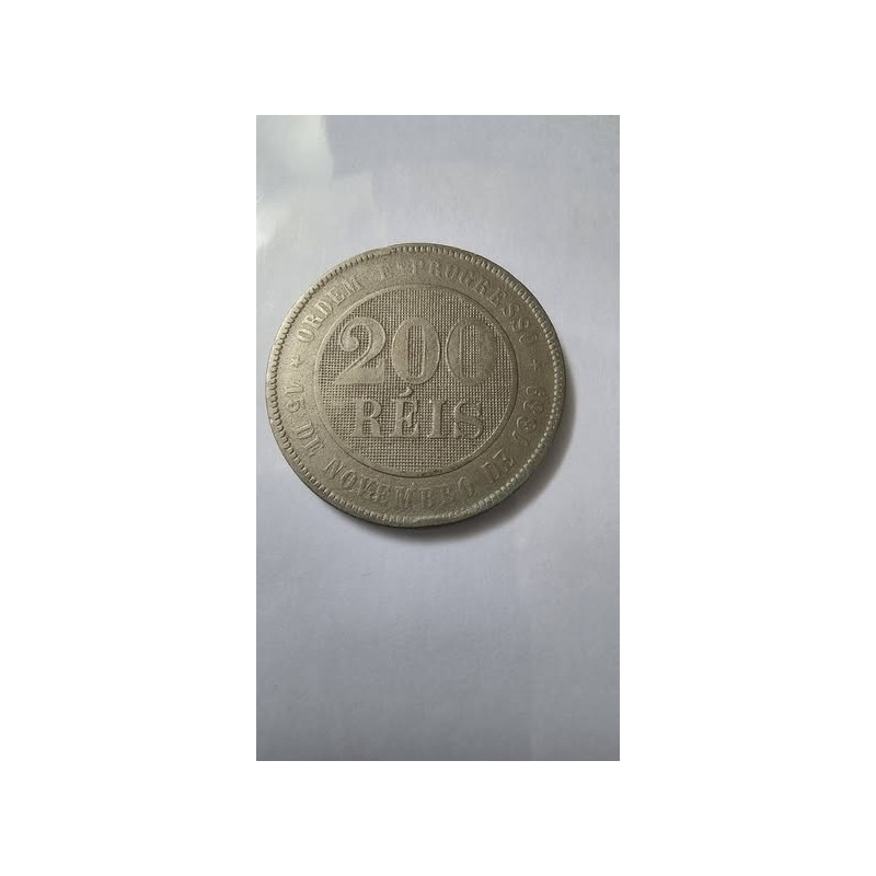 Moeda Brasil republica 200 Reis 1894 MBC