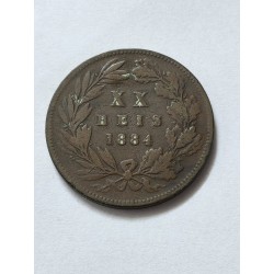 Moeda de Portugal XX Reis 1884