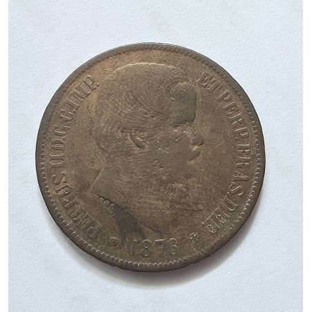 Moeda Brasil 40 Reis 1876 data escassa Dom Pedro II