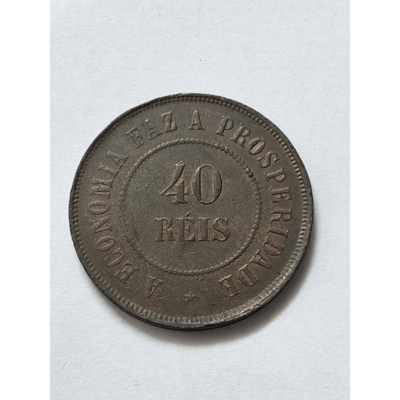 Moeda Brasil republica 40 Reis 1908 Soberba FC