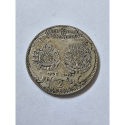 Moeda Brasil 2000 reis 1922 prata 500