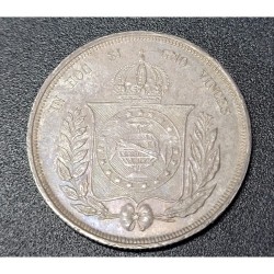 Moeda Brasil Império 500 reis 1861 Flor de Cunho