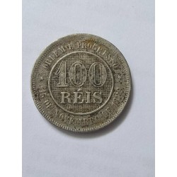 Moeda Brasil 100 Reis 1899 V043 MBC