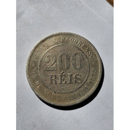 Moeda Brasil 200 reis 1895 republica