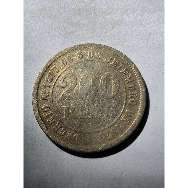 Moeda brasil 200 reis 1876 data difícil
