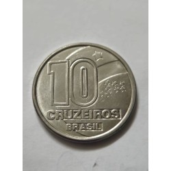 Moeda de 10 Cruzeiros do Brasil - 1991 - Pescador e Barco