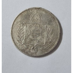 Moeda Brasil Império 1000 reis 1859 terceiro sistema mbc