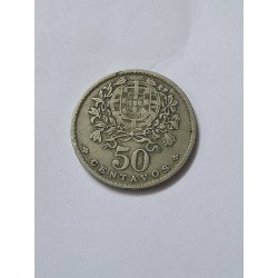 Moeda de Portugal 50 centavos 1944