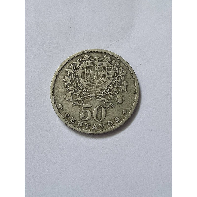 Moeda de Portugal 50 centavos 1944