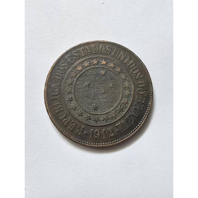 Moeda Brasil 40 Reis 1912 data difícil