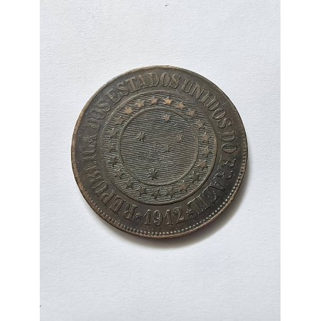 Moeda Brasil 40 Reis 1912 data difícil