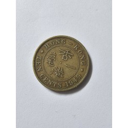 Moeda de Hong Kong 10 cents 1949