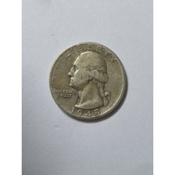 Moeda dos Estados Unidos USA quarter dollar 1945 prata 900