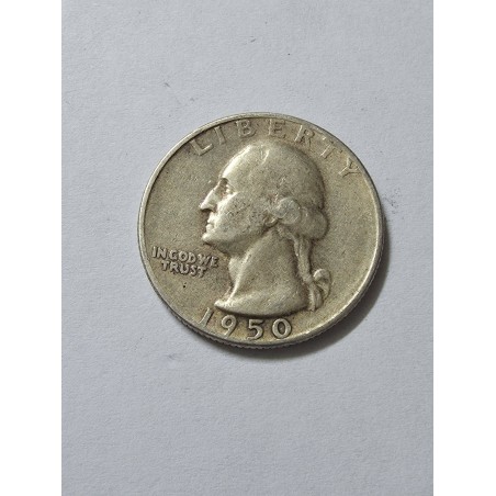 Moeda dos Estados Unidos USA quarter dollar 1950 S prata 900