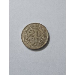 Moeda Brasil 20 reis 1919 Flor de cunho