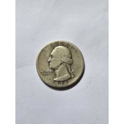 Moeda dos Estados Unidos USA quarter dollar 1936 prata 900