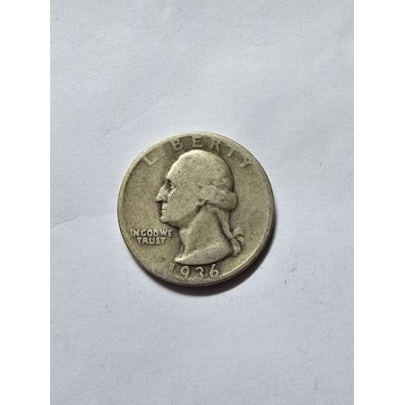 Moeda dos Estados Unidos USA quarter dollar 1936 prata 900