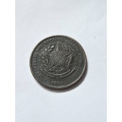 Moeda Brasil republica 20 reis 1894 vintém bronze