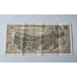 Cédula da Áustria 20 shillings MbcS