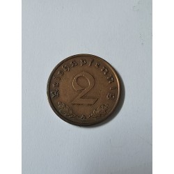 Moeda da Alemanha 2 pfenning 1939 Suastica