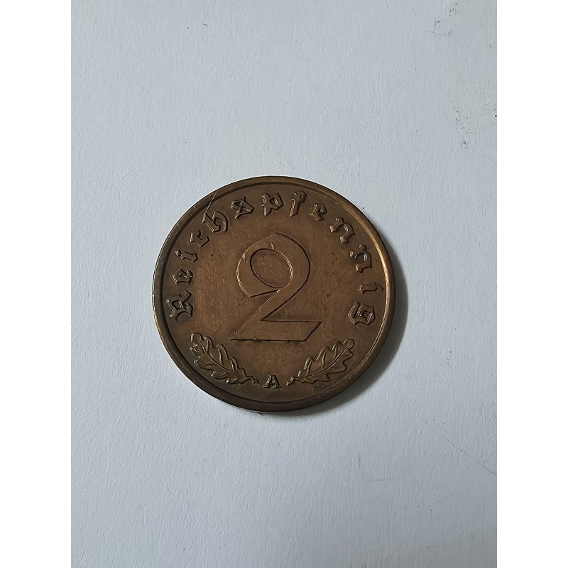 Moeda da Alemanha 2 pfenning 1939 Suastica