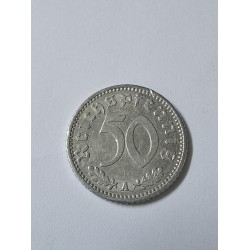 Moeda da Alemanha 50 pfenning 1943 Suastica