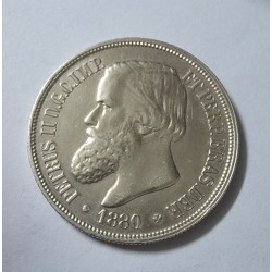 Moeda Brasil Império 1000 reis 1880 data emendada Terceiro Sistema MBCS