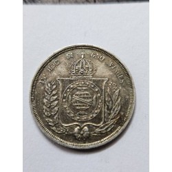Moeda 500 Réis 1863 - Prata Império do Brasil terceiro sistema MBC