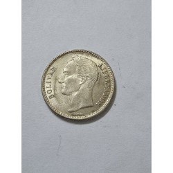 Moeda da Venezuela 50 centimos 1954 prata