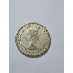 Moeda do Canadá 25 cents 1963 prata Rainha Elizabeth II