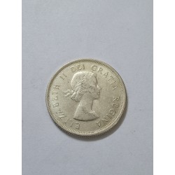 Moeda do Canadá 25 cents 1964 prata Rainha Elizabeth II