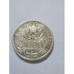 Moeda Brasil Império 1000 réis 1913 Estrelas Ligadas