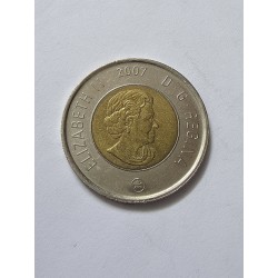 Moeda do Canadá 2 dólares 2007 Rainha Elizabeth II