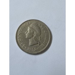Moeda da República dominicana 25 centavos 1972