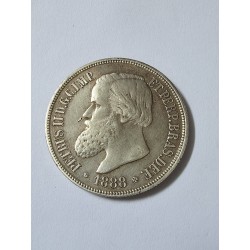 Moeda Brasil Império 1000 reis 1888 prata Terceiro Sistema MBC