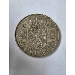 Moeda da Holanda 2 e meio gulden 1959 prata 720 15g