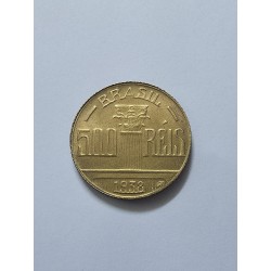 Moeda Brasil 500 reis 1938 SFC Feijó