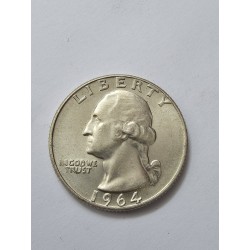 Moeda dos USA quarter dollar 1964 prata