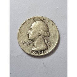 Moeda dos Estados Unidos quarter dollar 1950 prata