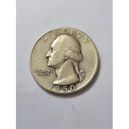 Moeda dos Estados Unidos quarter dollar 1950 prata