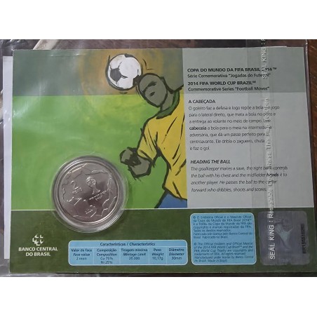 Blister Fifa Copa do Mundo 2014 Moeda 2 reais a cabeçada