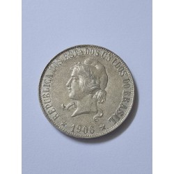 Moeda Brasil 2000 reis 1906 Soberba-FC  prata Republica