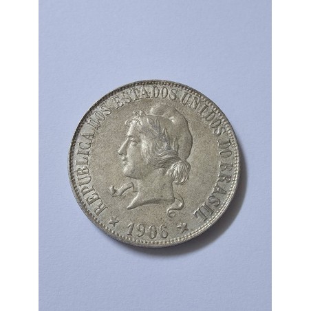 Moeda Brasil 2000 reis 1906 Soberba-FC  prata Republica