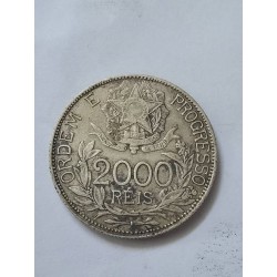Moeda Brasil 2000 reis 1912 estrelas ligadas mbc