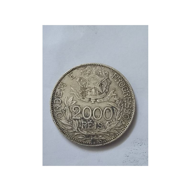 Moeda Brasil 2000 reis 1912 estrelas ligadas mbc