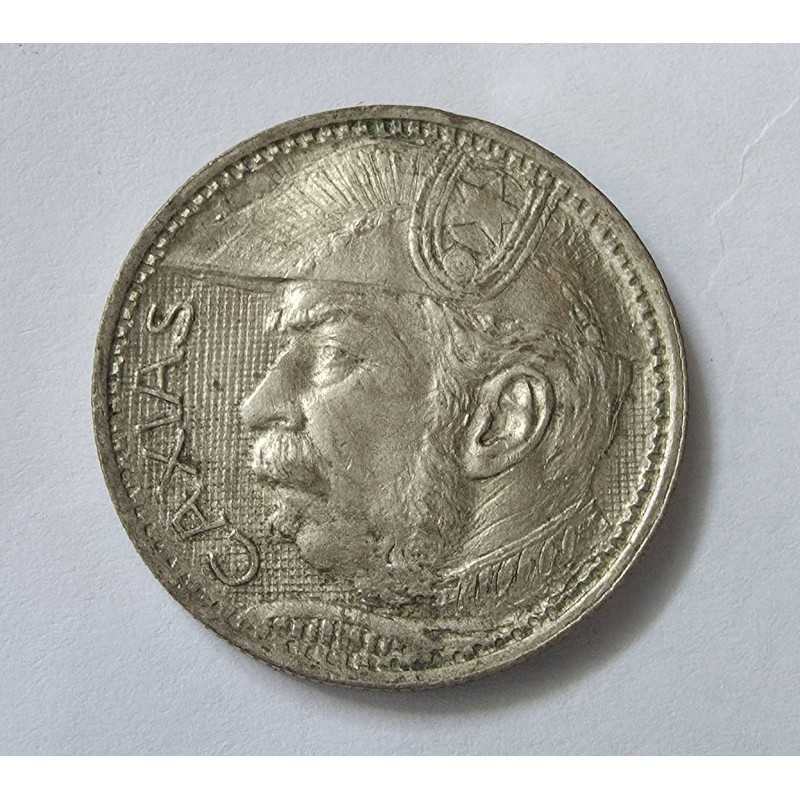 Moeda Brasil republica 2000 reis 1935 Caxias Prata MBC-S