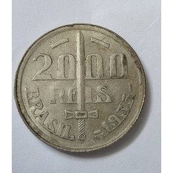 Moeda Brasil republica 2000 reis 1935 Caxias Prata MBC-S
