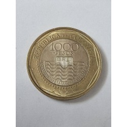 Moeda da Colômbia 1000 pesos 2023 Bimetalica