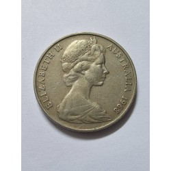 Moeda da Austrália 20 cents 1968 Rainha Elizabeth II