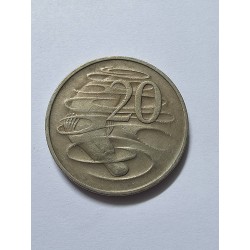 Moeda da Austrália 20 cents 1968 Rainha Elizabeth II